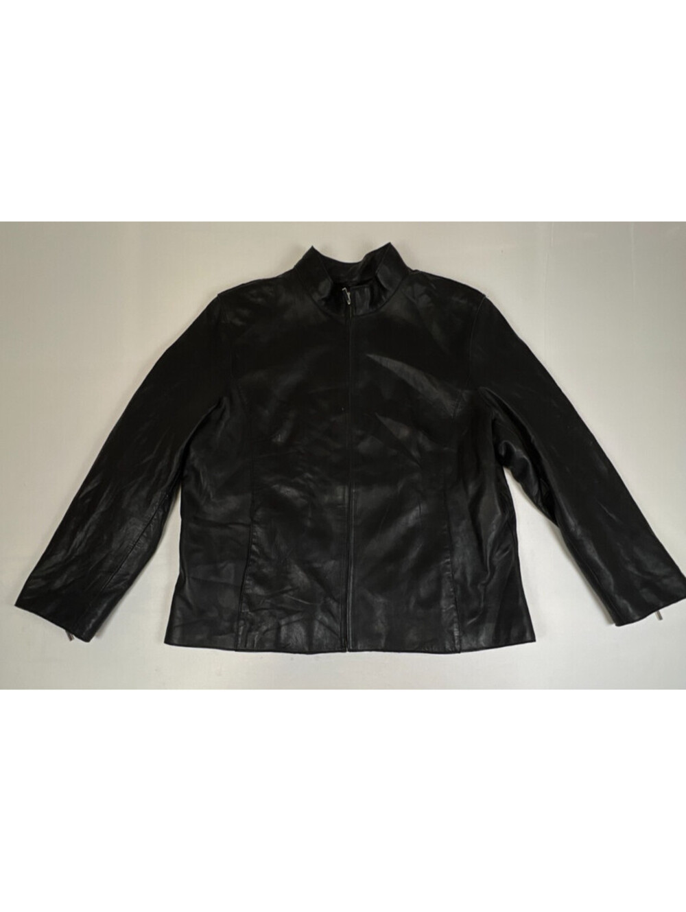 Wilsons Leather Pelle Studio Vintage Black Genuine Leather Jacket Full Zip Mens